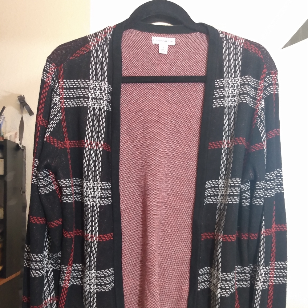 Croft and Barrow plaid open front cardigan